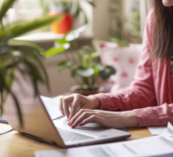 CPA reviewing tax documents and preparing a tax return